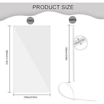 Zatte Protection de Cage Anti-Urine Lot de 12 - Transparente PVC