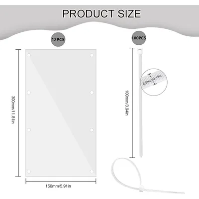 Zatte Protection de Cage Anti-Urine Lot de 12 - Transparente PVC Zatte Protection de Cage Anti-Urine Lot de 12 - Transparente PVC