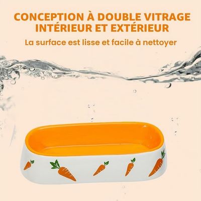 Zatte Gamelle Céramique pour Lapin et Petits Animaux - Stable Antidérapante
