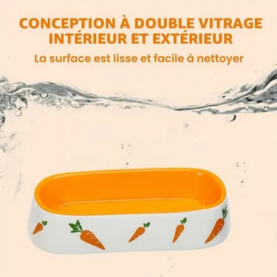 Zatte Gamelle Céramique pour Lapin et Petits Animaux - Stable Antidérapante