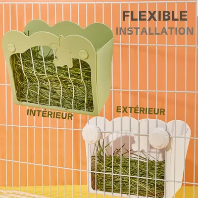Zatte Râtelier à Foin Suspendu pour Lapins et Petits Animaux - Vert