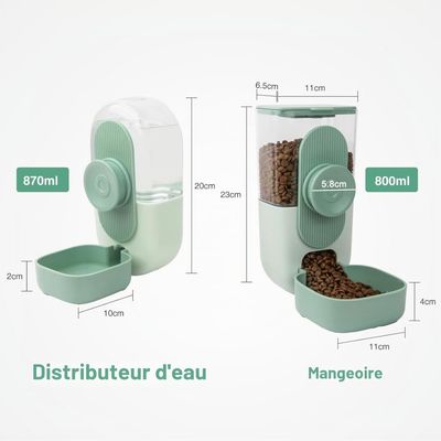 Zatte Distributeur Suspendu Automatique Nourriture et Eau Petits Animaux