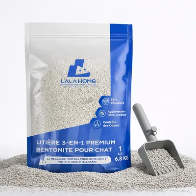 LALAHOME Litière 3-en-1 Premium Bentonite 7,4 kg