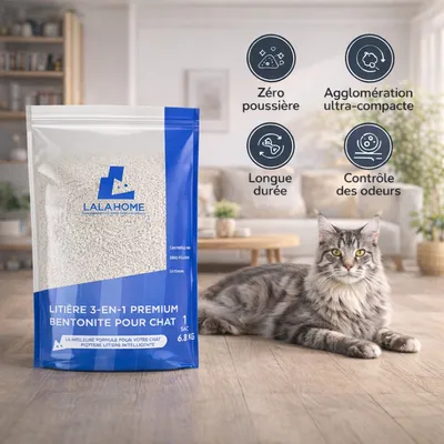 LALAHOME Litière 3-en-1 Premium Bentonite 7,4 kg
