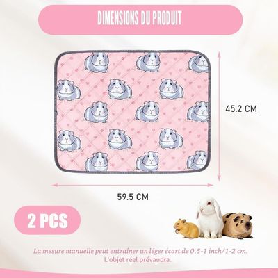 Zatte Tapis Absorbant pour Cage Cochon d'Inde - Lot de 2 Lavable