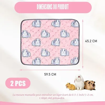Zatte Tapis Absorbant pour Cage Cochon d'Inde - Lot de 2 Lavable Zatte Tapis Absorbant pour Cage Cochon d'Inde - Lot de 2 Lavable