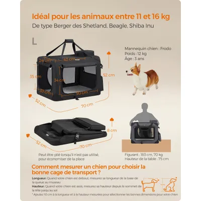 Feandrea - Sac Transport - Caisse Pliable Animaux Feandrea - Sac Transport - Caisse Pliable Animaux