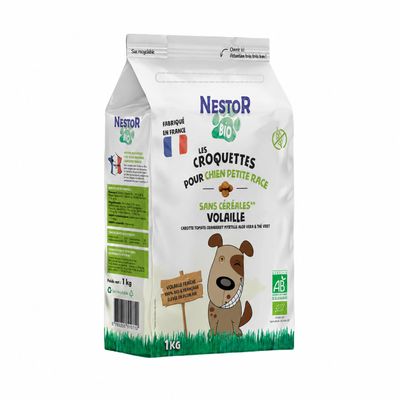 Nestor - Croquettes Bio à la Volaille Chien Petite Race (1kg)