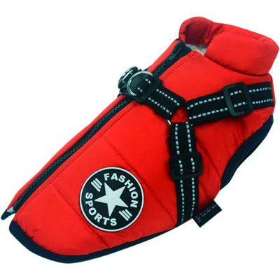 Zatte Manteau d'Hiver Imperméable Chien avec Harnais - Réfléchissant S