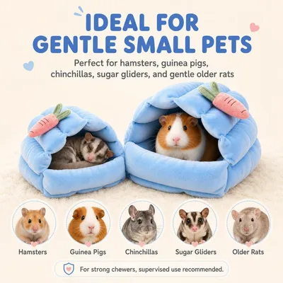 Zatte Panier pour Hamster et Petits Animaux - Cachette 2 Tailles Lavable