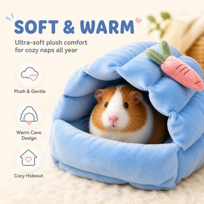 Zatte Panier pour Hamster et Petits Animaux - Cachette 2 Tailles Lavable