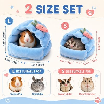 Zatte Panier pour Hamster et Petits Animaux - Cachette 2 Tailles Lavable