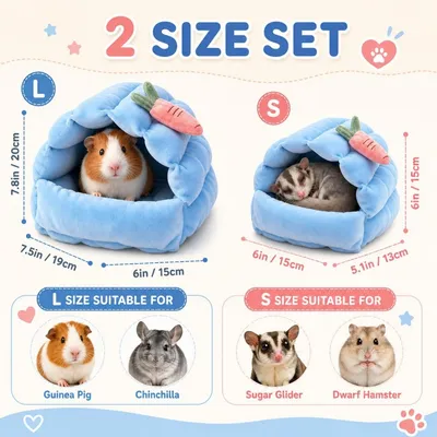 Zatte Panier pour Hamster et Petits Animaux - Cachette 2 Tailles Lavable