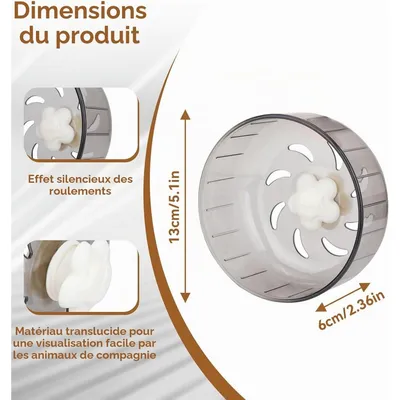 Zatte Roue d'Exercice Silencieuse pour Hamster 13 cm - Antidérapante Zatte Roue d'Exercice Silencieuse pour Hamster 13 cm - Antidérapante