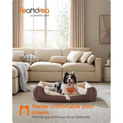 FEANDREA - Panier pour Chien - Coussin Réversible Lavable