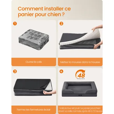 FEANDREA - Canapé pour Chien - Mousse Déhoussable Antidérapant