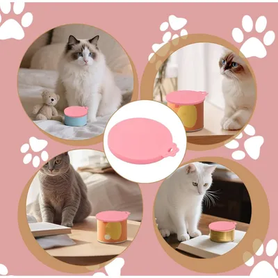 Zatte Lot de 3 Cuillères Chat avec Couvercles Hermétiques et Ouvre-boîte
