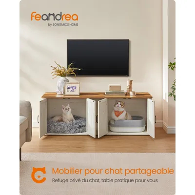FEANDREA - Meuble Cache-Litière Double - PCLFR010W01 FEANDREA - Meuble Cache-Litière Double - PCLFR010W01