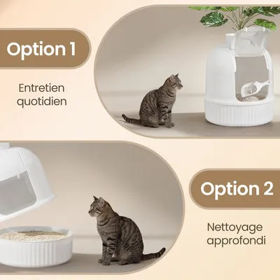 Feandrea - Bac à Litière Fermé - Meuble Cache Litière Chat