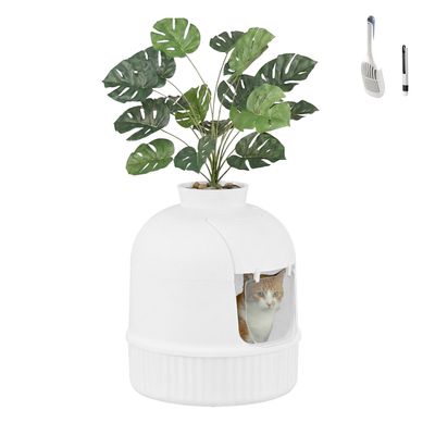 Feandrea - Bac à Litière Fermé - Meuble Cache Litière Chat