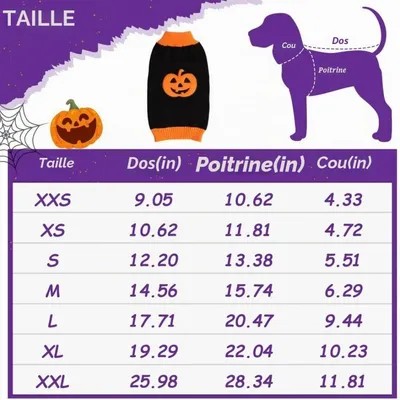 Zatte Pull Halloween Citrouille Tricoté pour Chien et Chat - Taille M