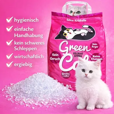 GreenCat Silicat Katzenstreu nicht klumpend GreenCat Silicat Katzenstreu nicht klumpend