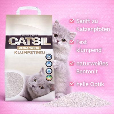Catsil Ultra white Klumpendes Katzenstreu Babypuderduft