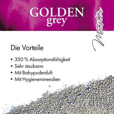 Golden Grey Master Klumpendes Katzenstreu Babypuderduft Golden Grey Master Klumpendes Katzenstreu Babypuderduft