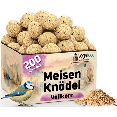 200 x 90 g (18kg) Vollkorn Meisenknödel ohne Netz Vogelfood