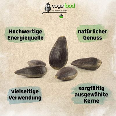Sonnenblumenkerne schwarz Vogelfutter Marke Vogelfood