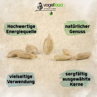 Geschälte Sonnenblumenkerne Vogelfutter Streufutter Marke Vogelfood Geschälte Sonnenblumenkerne Vogelfutter Streufutter Marke Vogelfood