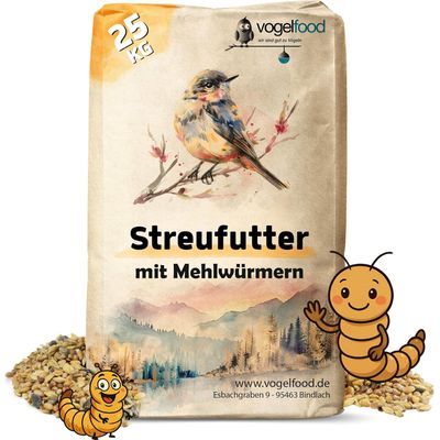 Streufutter mit Mehlwürmern Marke Vogelfood