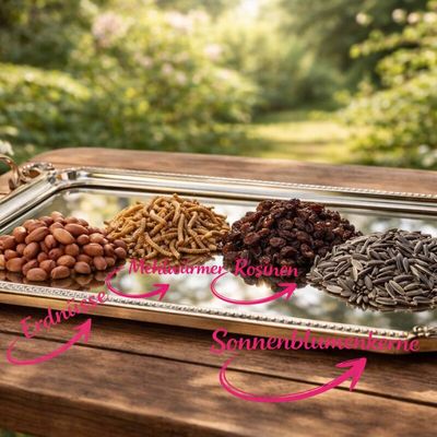 Gefüllte halbe Kokosnüsse für Wildvögel Marke Vogelfood