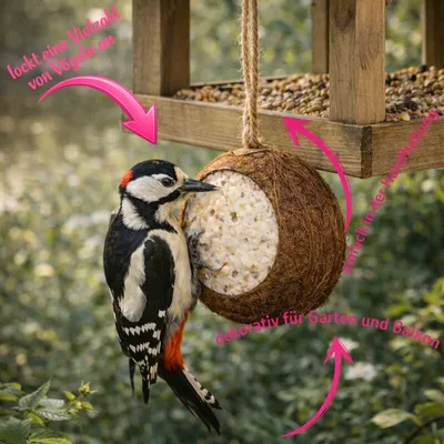 Gefüllte ganze Kokosnüsse für Wildvögel Marke Liebesvogel