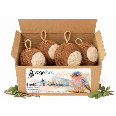 Gefüllte ganze Kokosnüsse für Wildvögel Marke Liebesvogel Gefüllte ganze Kokosnüsse für Wildvögel Marke Liebesvogel