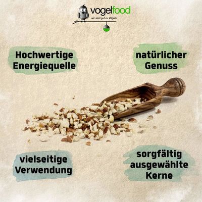 Erdnüsse Erdnusskerne gehackt teilblanchiert Bruch Marke Vogelfood
