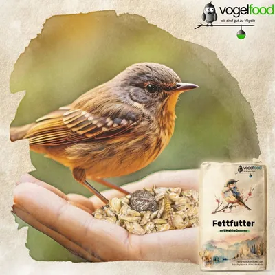 Fettfutter mit Mehlwürmern für Wildvögel Marke Vogelfood Fettfutter mit Mehlwürmern für Wildvögel Marke Vogelfood