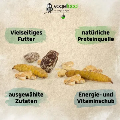 Fettfutter mit Mehlwürmern für Wildvögel Marke Vogelfood