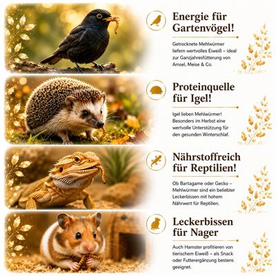 Getrocknete Mehlwürmer Futtermittel