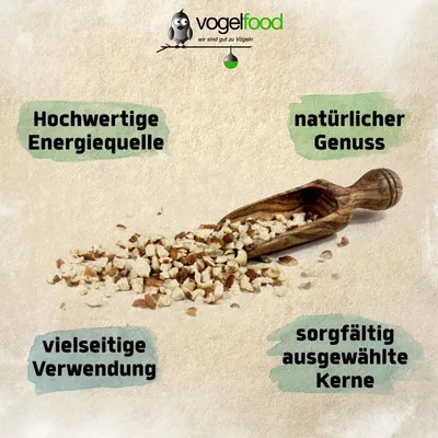 Erdnüsse Erdnusskerne gehackt teilblanchiert Bruch Marke Vogelfood Erdnüsse Erdnusskerne gehackt teilblanchiert Bruch Marke Vogelfood