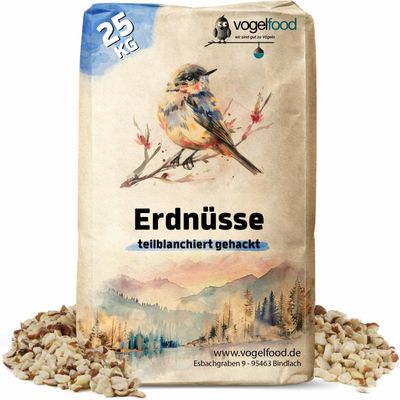 Erdnüsse Erdnusskerne gehackt teilblanchiert Bruch Marke Vogelfood