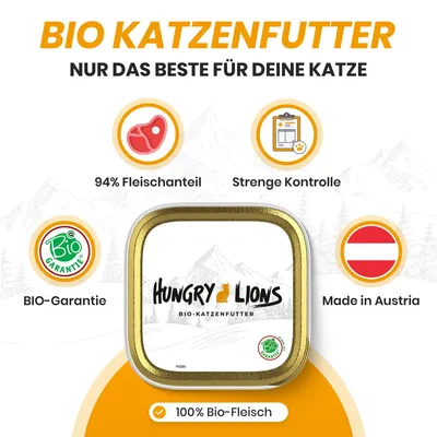Hungry Lions - Hochwertiges BIO Katzennassfutter Hungry Lions - Hochwertiges BIO Katzennassfutter
