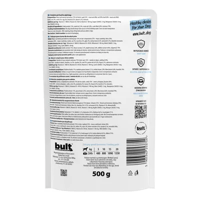 BULT Nassfutter für Hunde – Alleinfuttermittel Beutel 500 g BULT Nassfutter für Hunde – Alleinfuttermittel Beutel 500 g