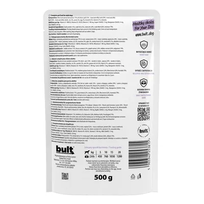 BULT Nassfutter für Hunde – Alleinfuttermittel Beutel 500 g BULT Nassfutter für Hunde – Alleinfuttermittel Beutel 500 g