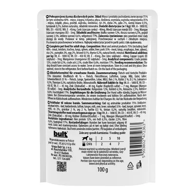 BULT Nassfutter für Hunde – Alleinfuttermittel Beutel 100 g BULT Nassfutter für Hunde – Alleinfuttermittel Beutel 100 g