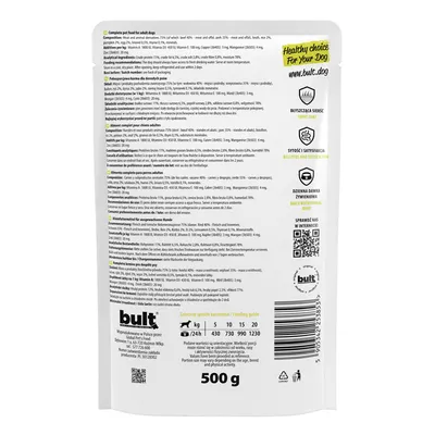 BULT Nassfutter für Hunde – Alleinfuttermittel Beutel 500 g BULT Nassfutter für Hunde – Alleinfuttermittel Beutel 500 g