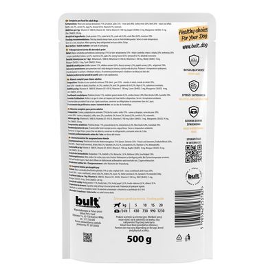 BULT Nassfutter für Hunde – Alleinfuttermittel Beutel 500 g