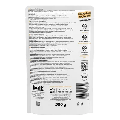 BULT Nassfutter für Hunde – Alleinfuttermittel Beutel 500 g BULT Nassfutter für Hunde – Alleinfuttermittel Beutel 500 g