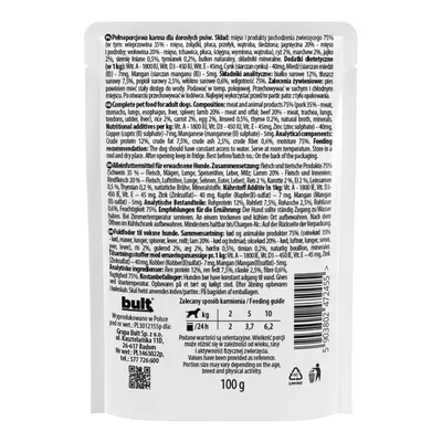 BULT Nassfutter für Hunde – Alleinfuttermittel Beutel 100 g BULT Nassfutter für Hunde – Alleinfuttermittel Beutel 100 g