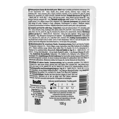 BULT Nassfutter für Hunde – Alleinfuttermittel Beutel 100 g BULT Nassfutter für Hunde – Alleinfuttermittel Beutel 100 g